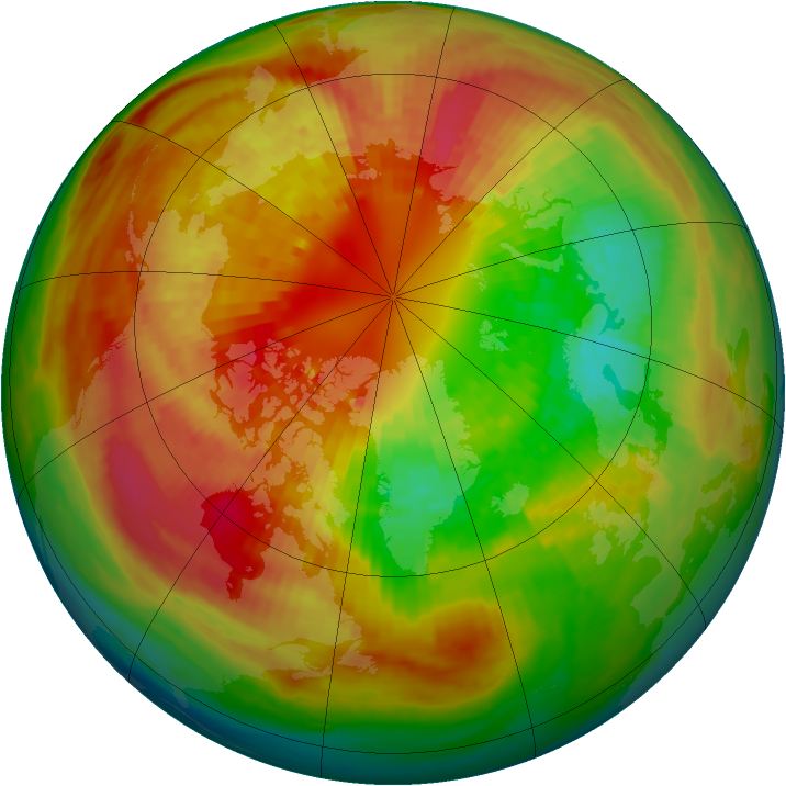 Arctic ozone map for 08 March 2003